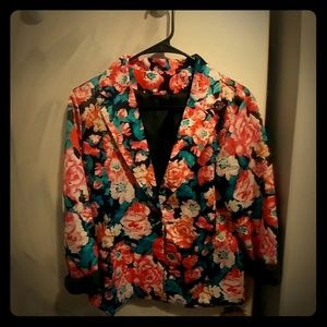 Button up flower blazer